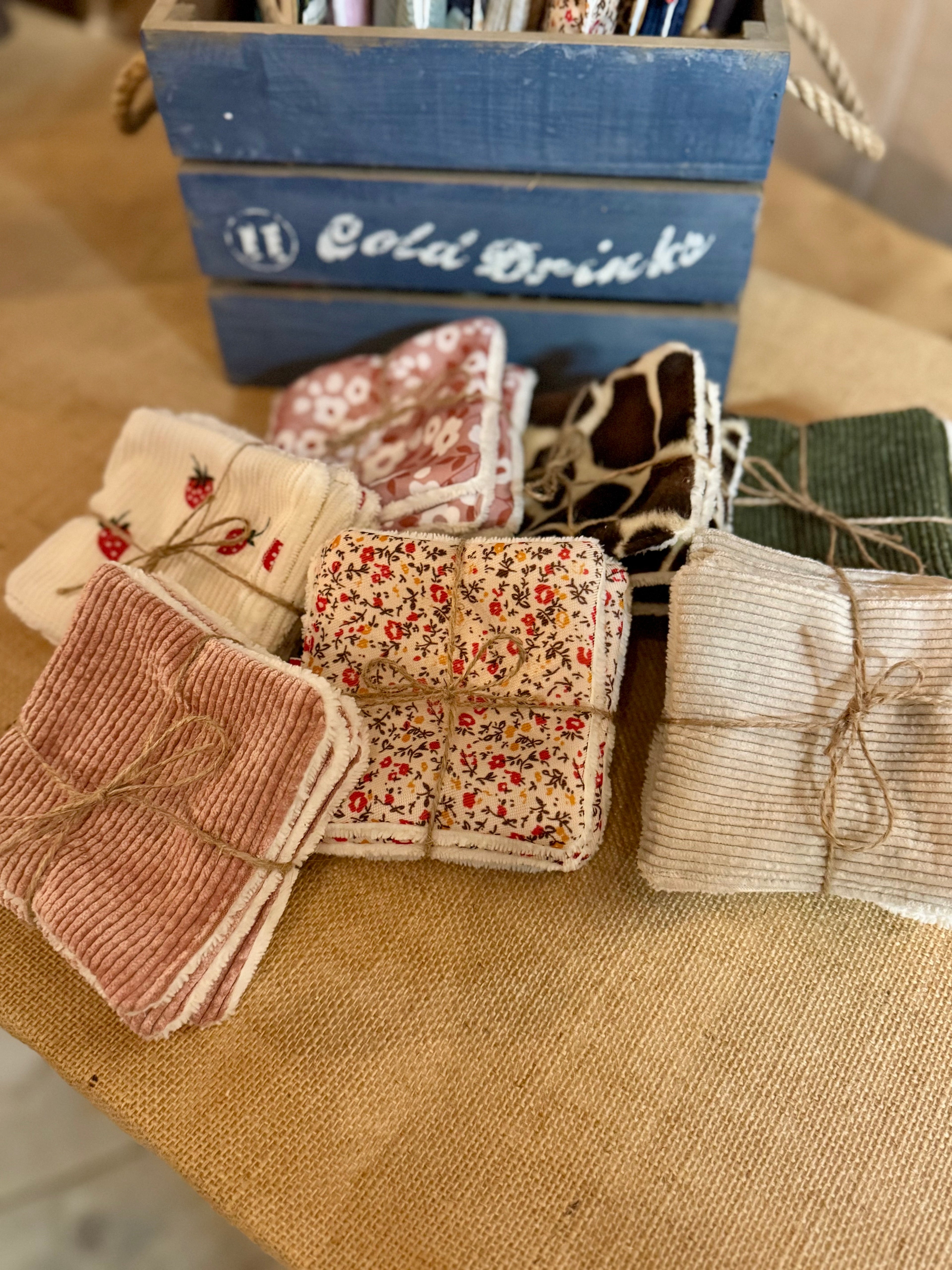 Cotons réutilisables en éponge bambou x4