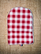 Gant de toilette en éponge bambou Vichy Rouge / Blanc