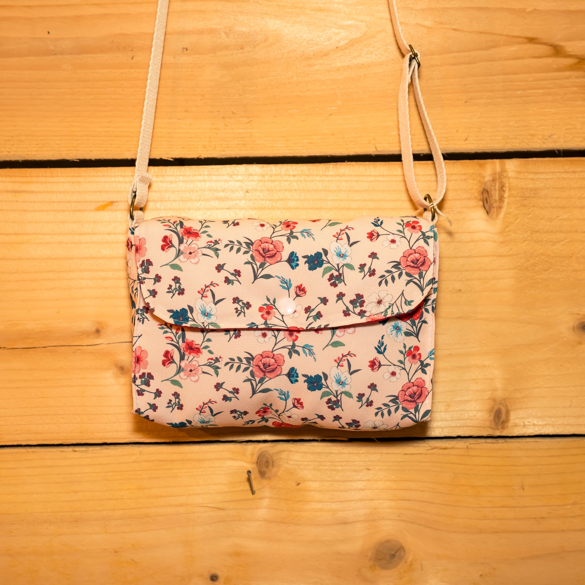 Sac bandoulière en tissu Floral Rose Ancien