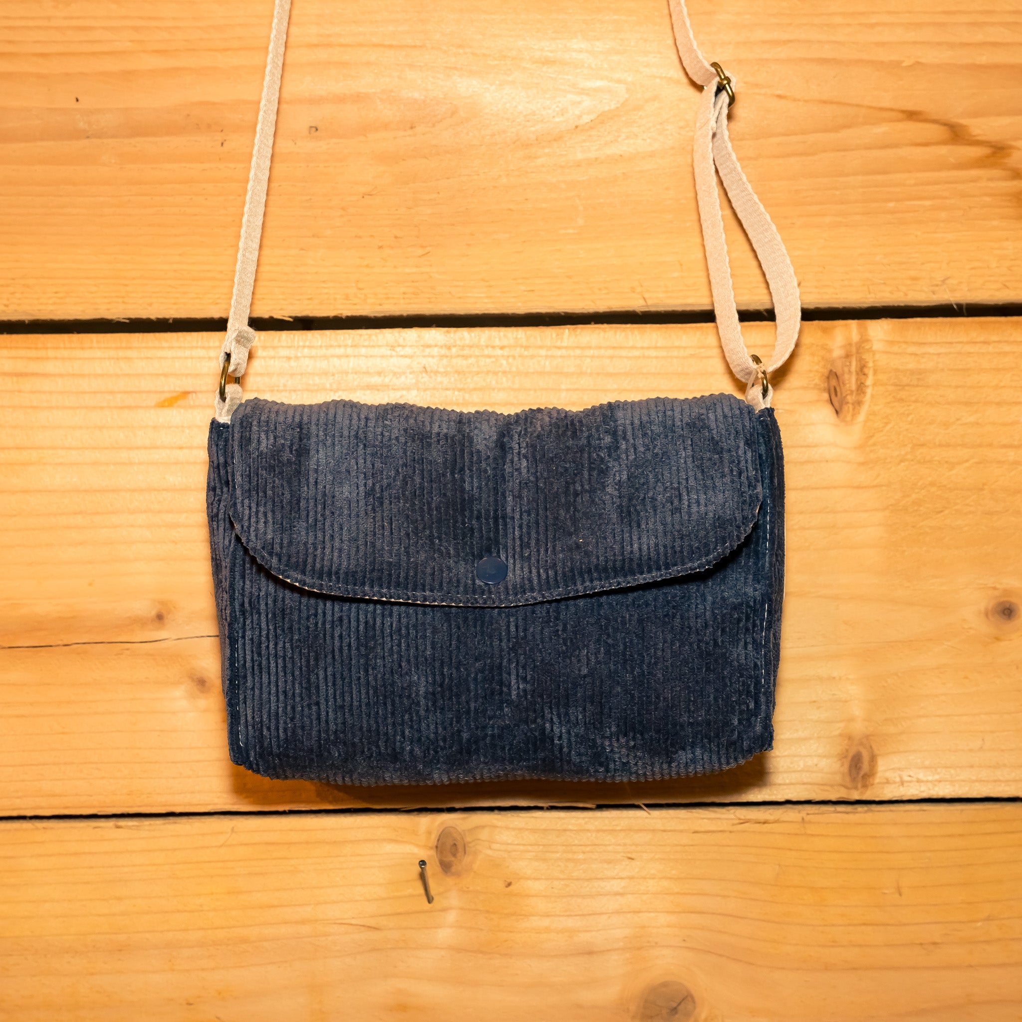 Sac bandoulière en Velours Bleu marine