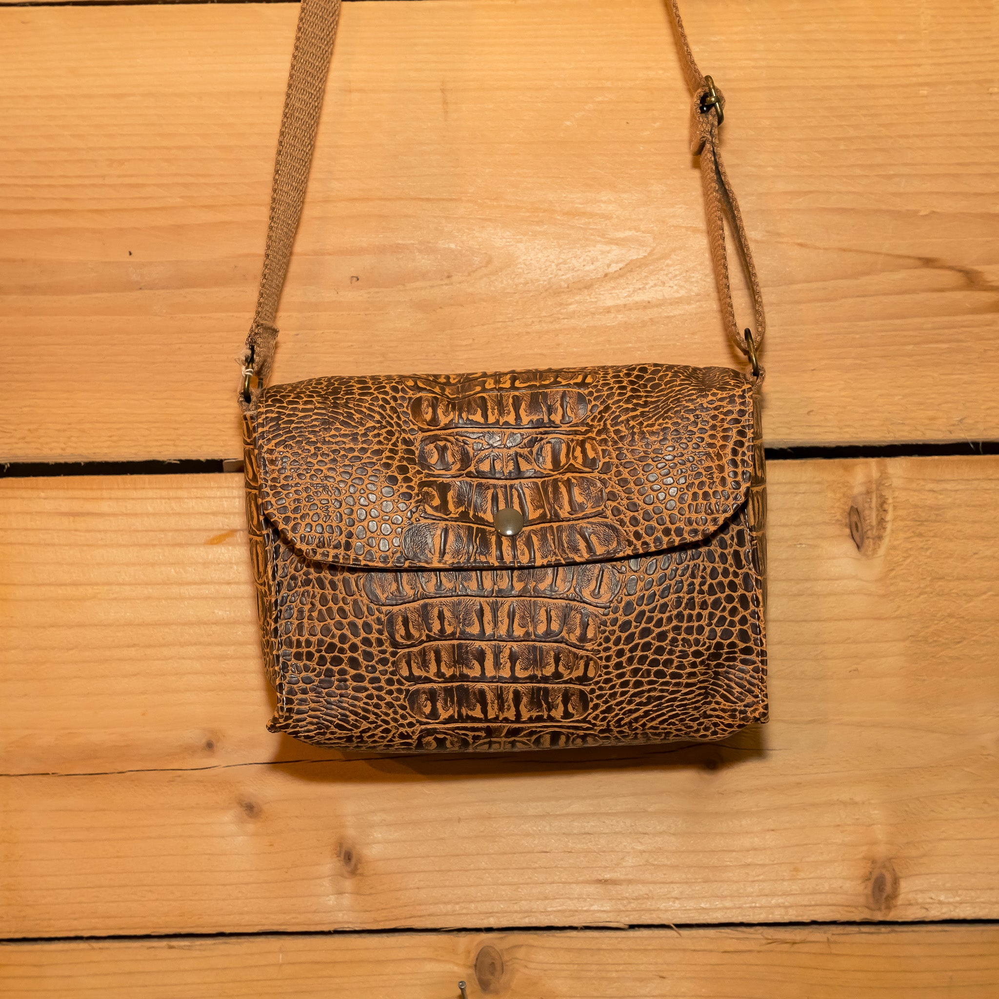 Sac bandoulière en Simili Croco