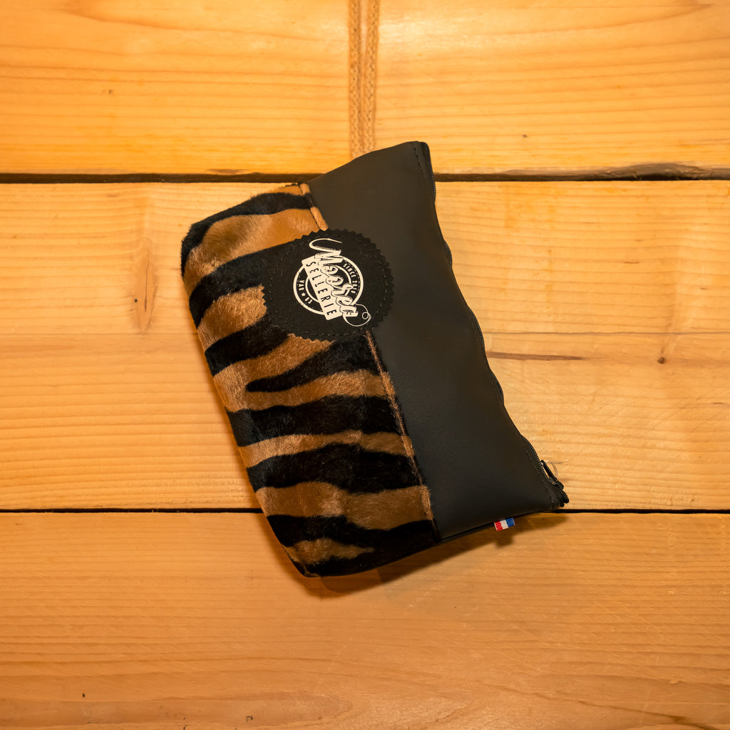 Pochette trapèze - Tissu fourrure zèbre