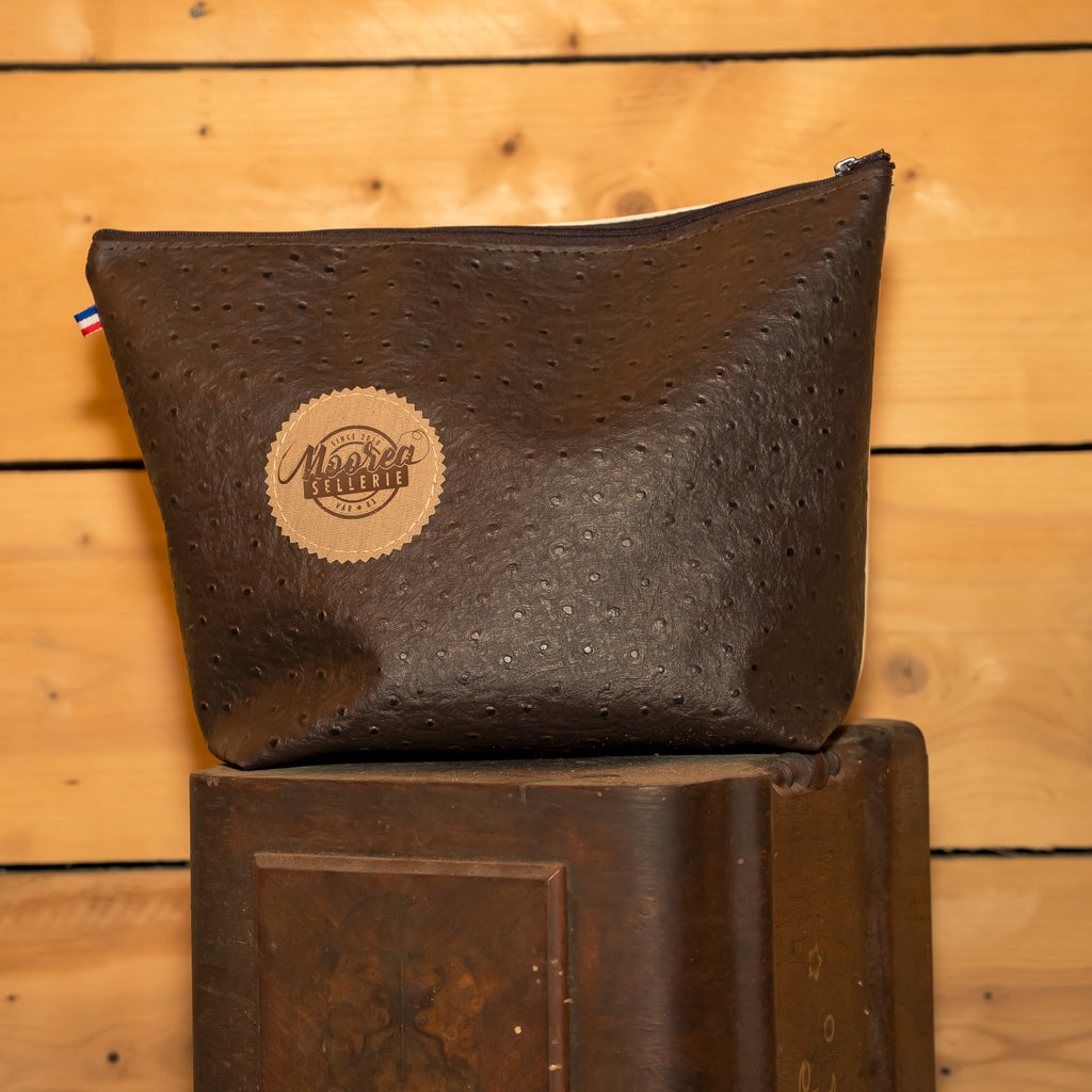 Trousse de toilette trapèze Femme - Motif Autruche