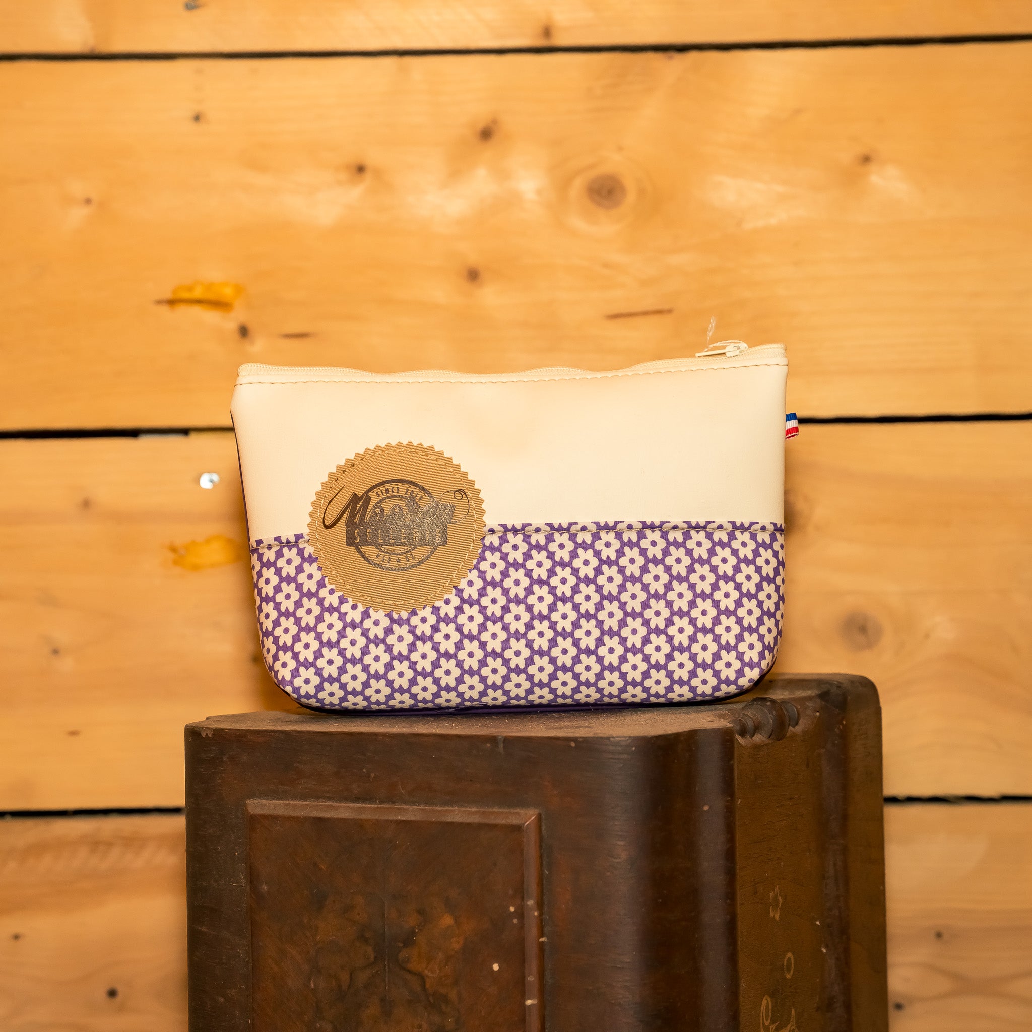 Trousse de toilette trapèze Femme - Tissu floral vintage