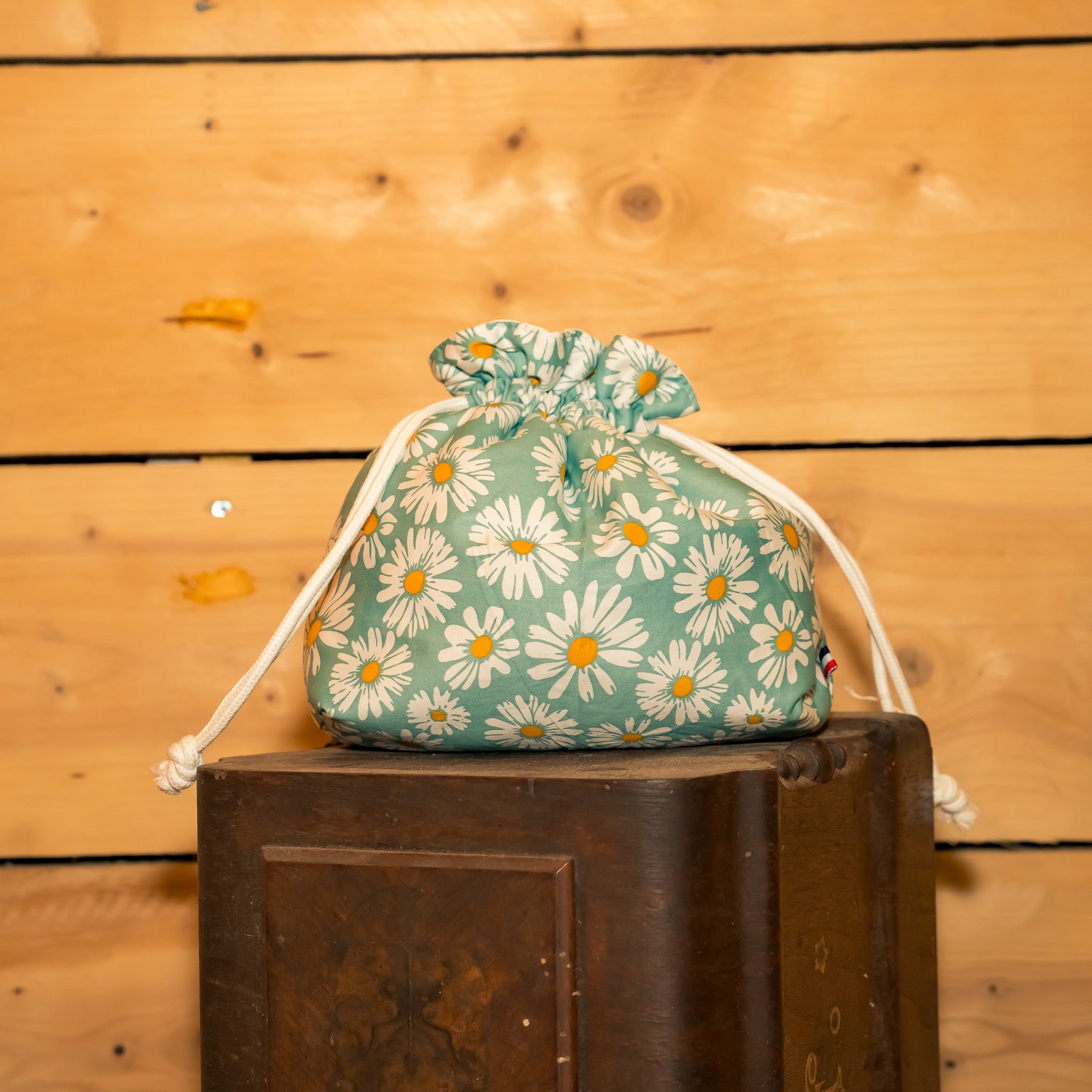 Petite Trousse Bourse Bleu Marguerites