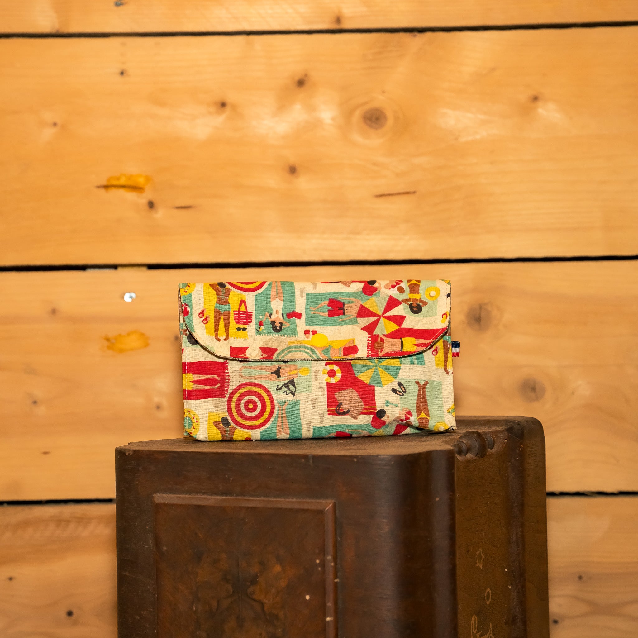 Pochette Portefeuille Tissu Vintage Plage