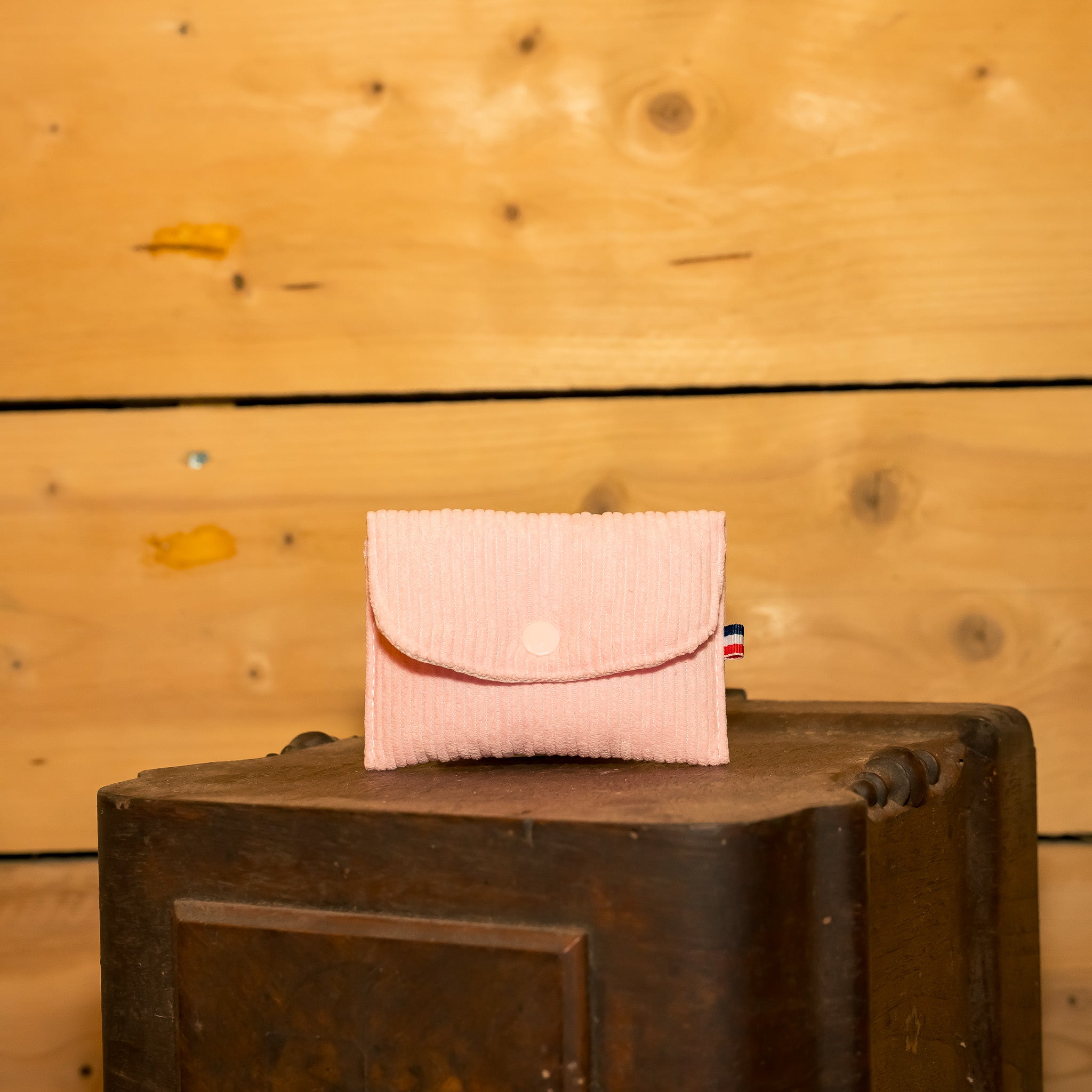 Porte Monnaie Velours Rose Bonbon