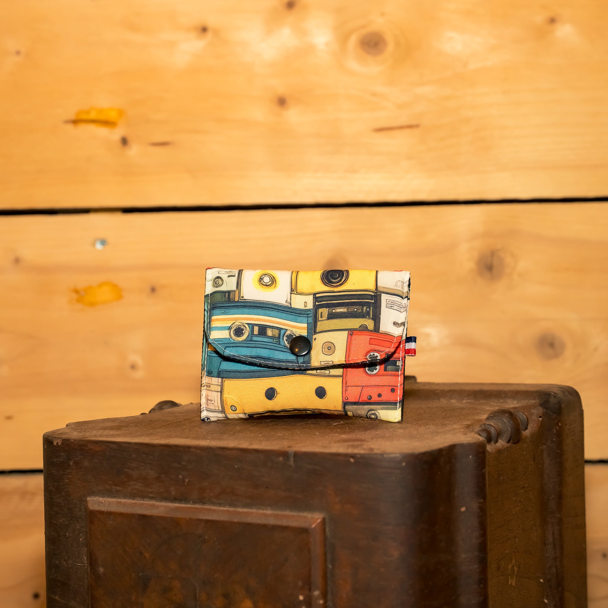 Porte Monnaie Tissu Vintage Cassettes Audio