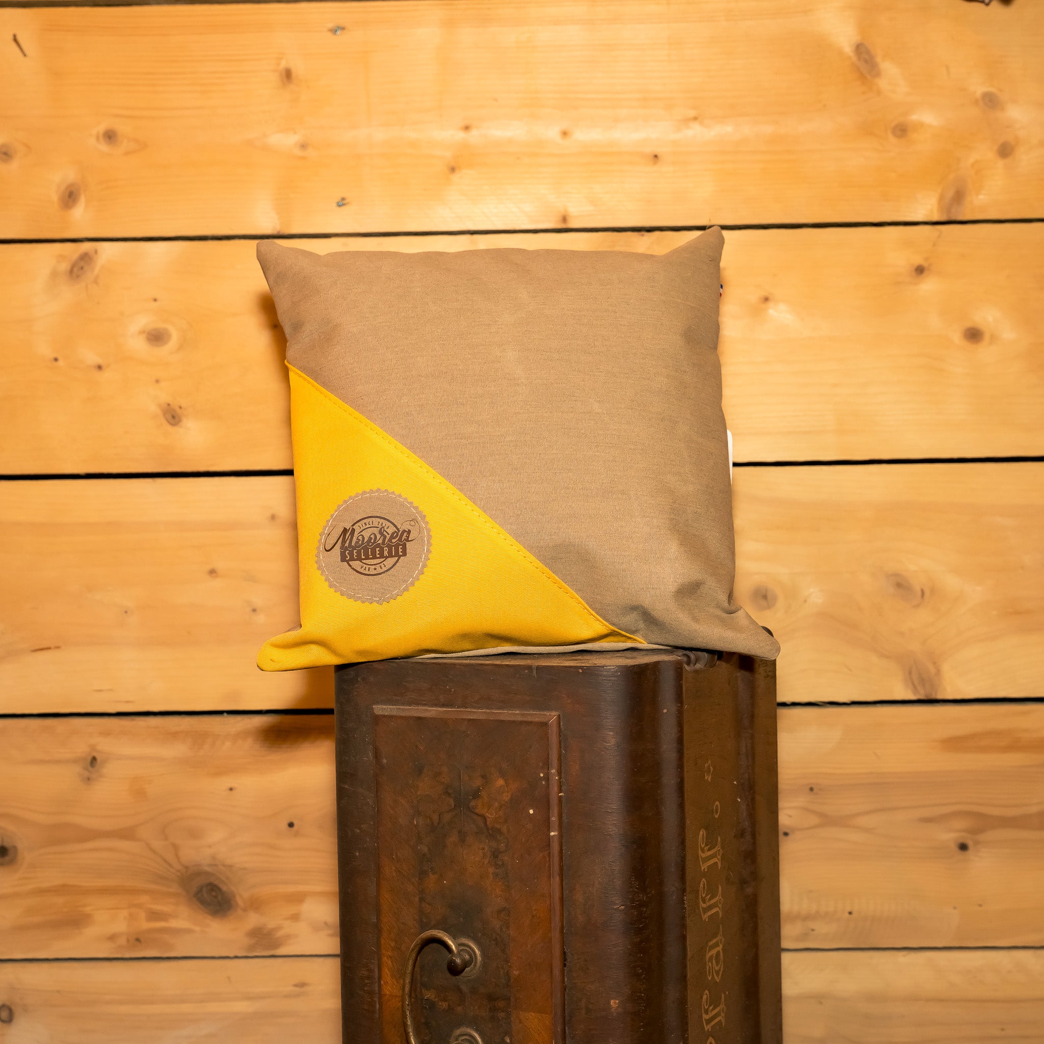 Coussin décoratif Tissu étanche Beige Chiné / Jaune