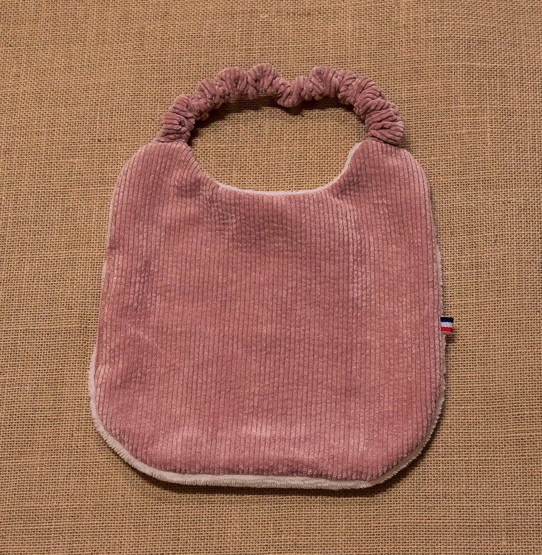 Bavoir Elastique Velours Rose