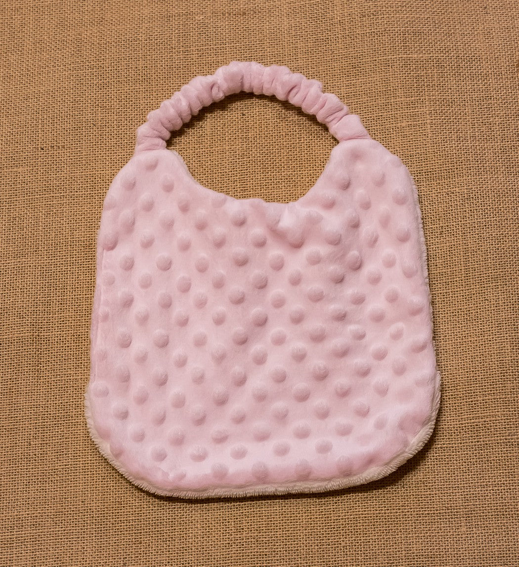 Bavoir Elastique Minky Rose Pâle