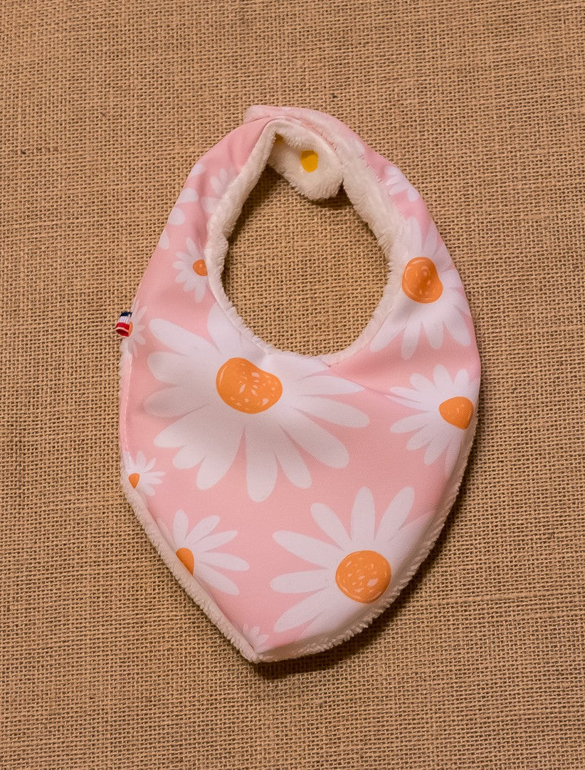 Bavoir Bandana Rose Marguerites