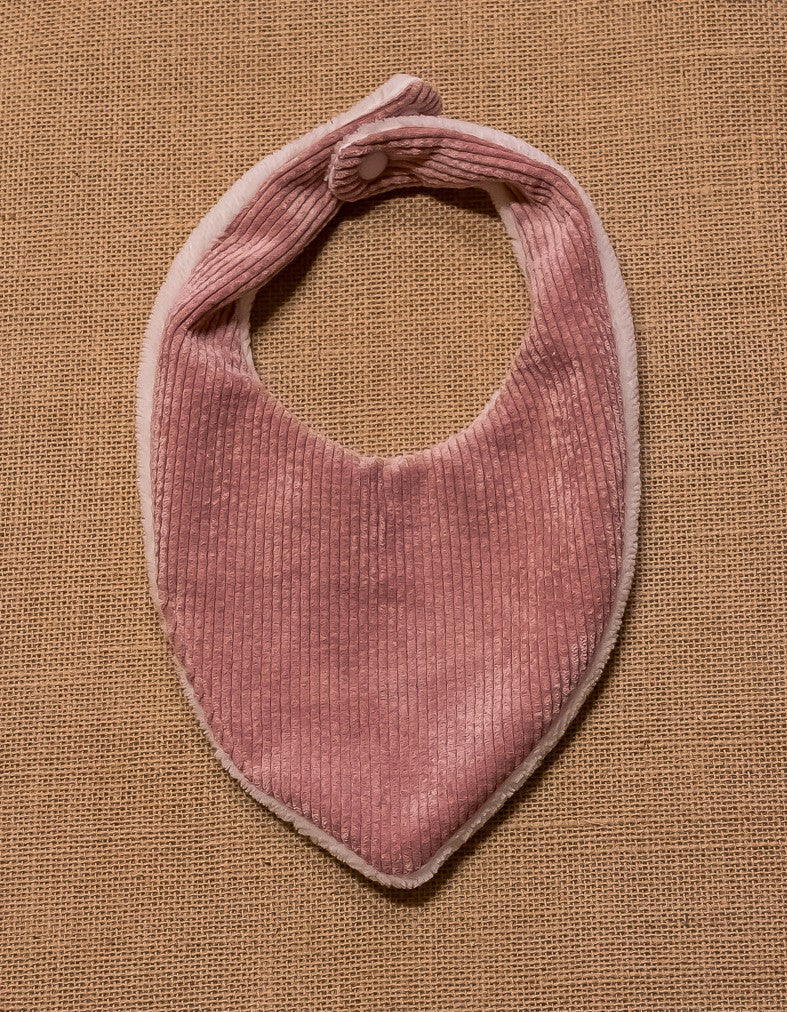 Bavoir Bandana Velours Rose
