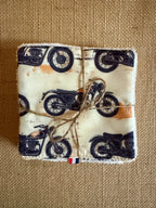 Cotons réutilisables en éponge bambou x4 Tissu Moto
