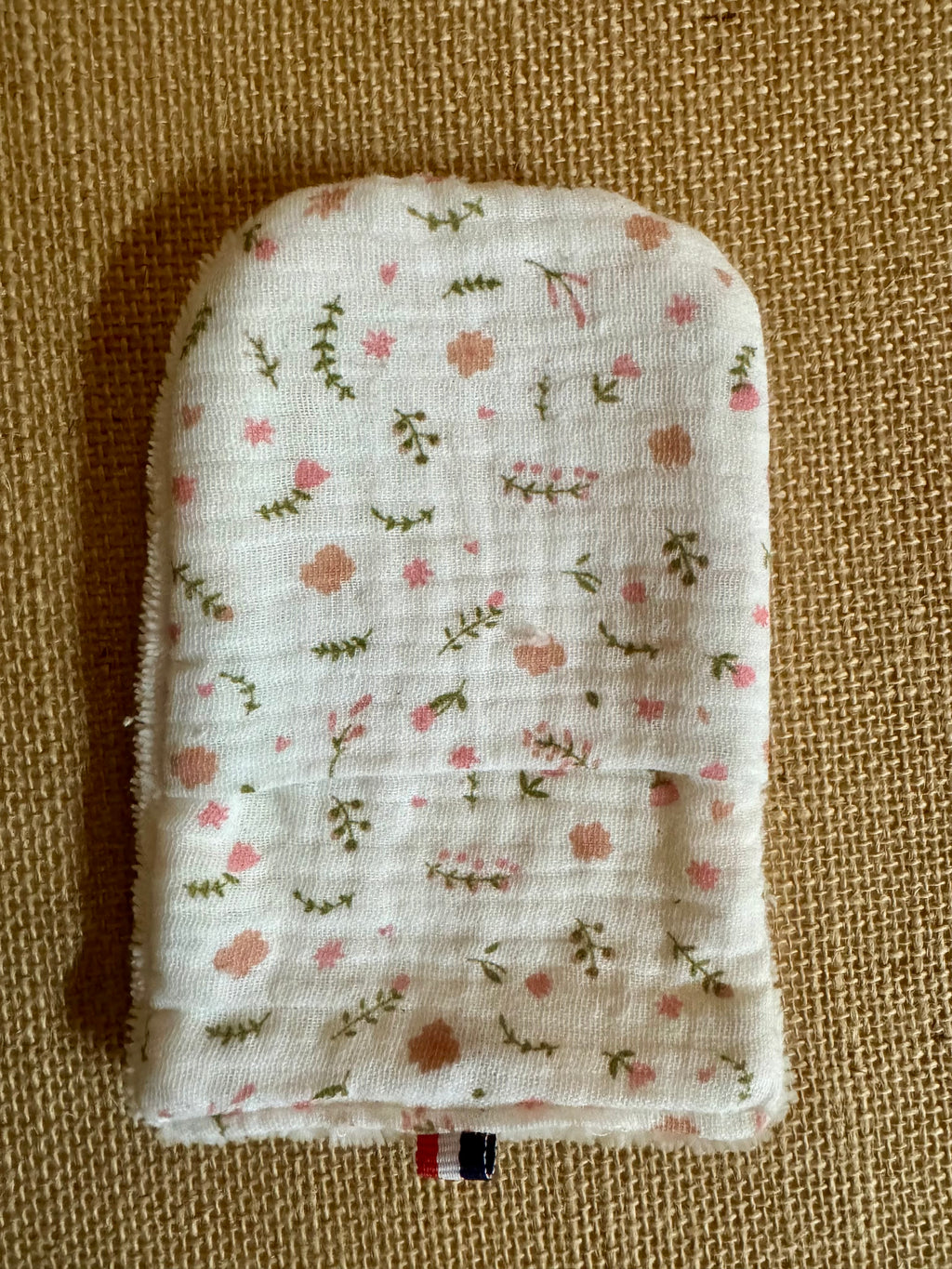 Gant de toilette en éponge bambou Gaze de Coton Rose Poudré