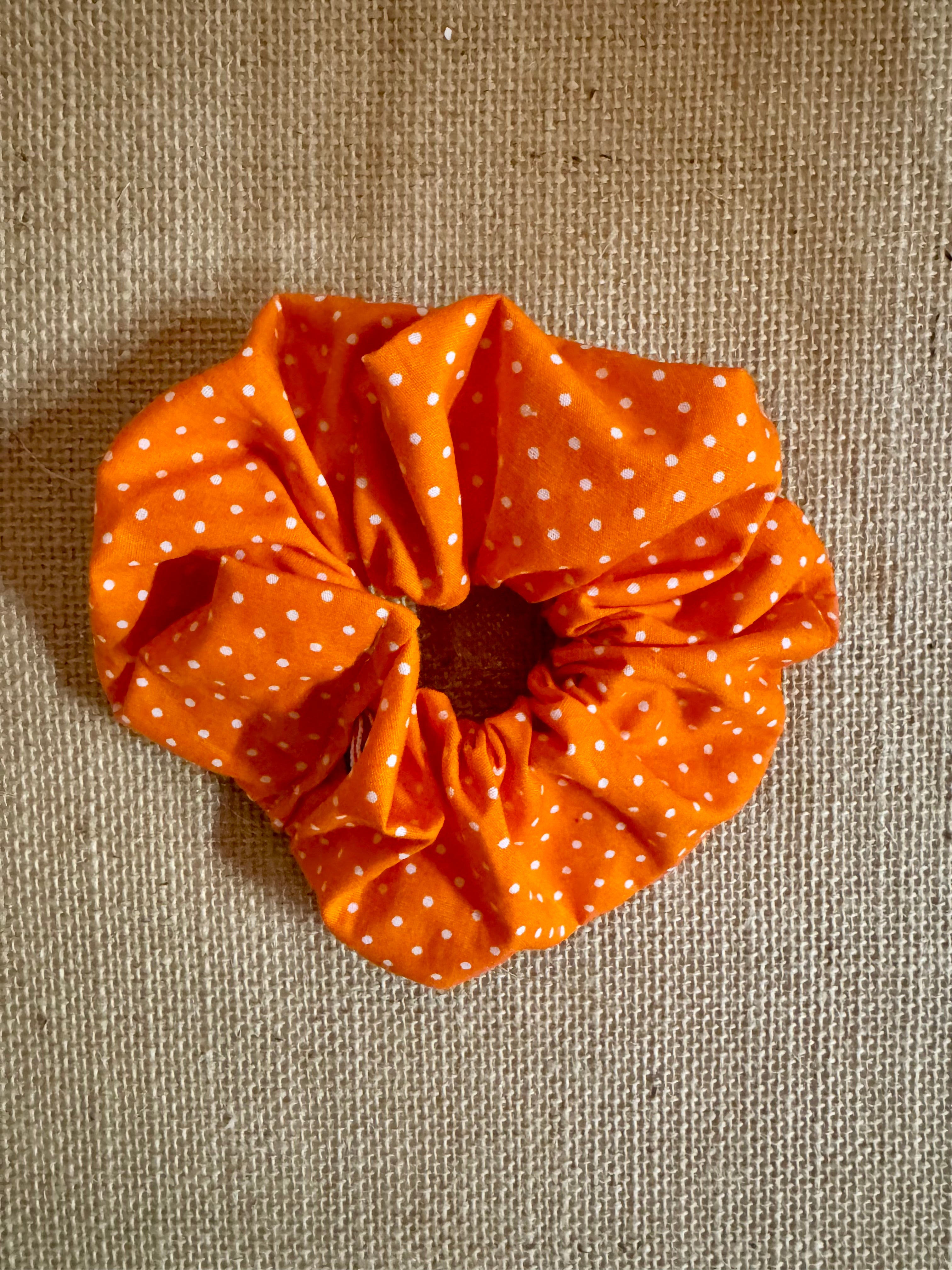 Grand chouchou Vintage Orange Pois Blanc