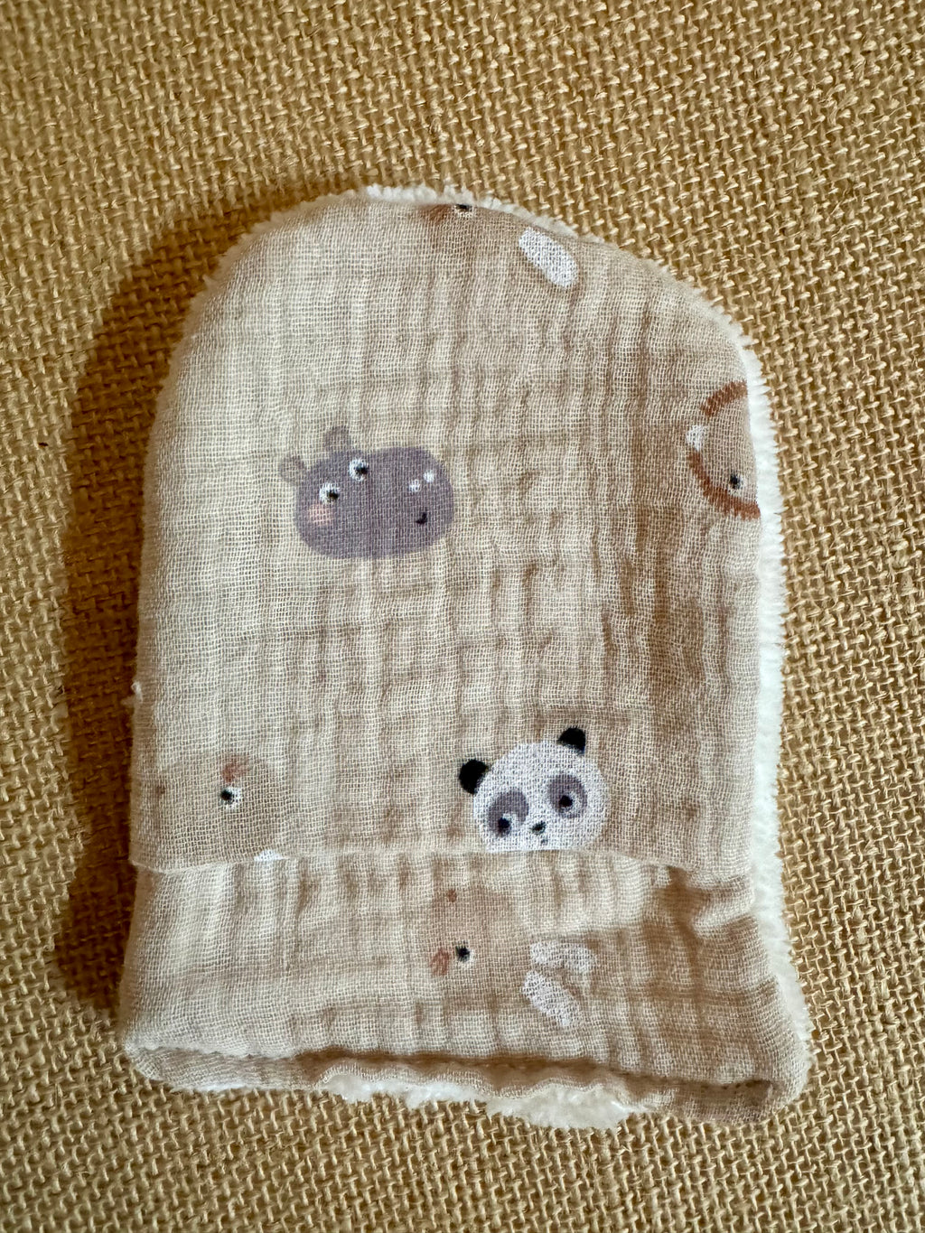 Gant de toilette en éponge bambou Panda / Renard