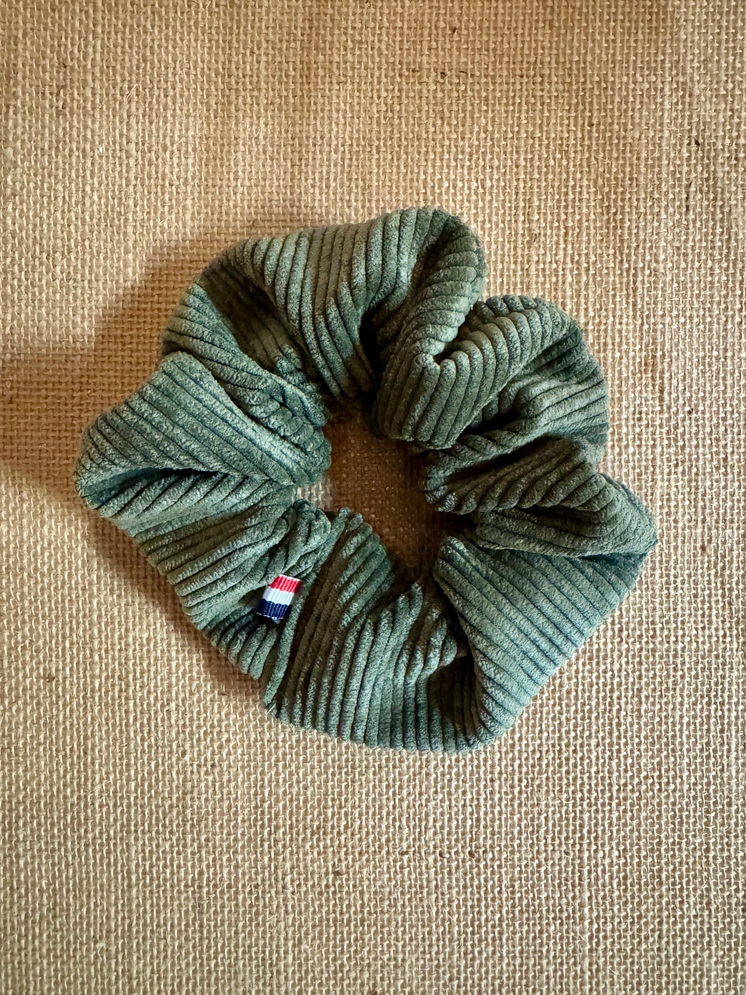 Grand chouchou Velours Kaki