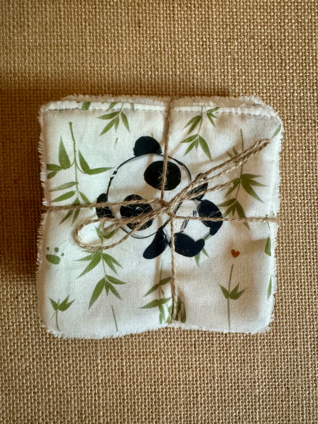 Cotons réutilisables en éponge bambou x4 Panda