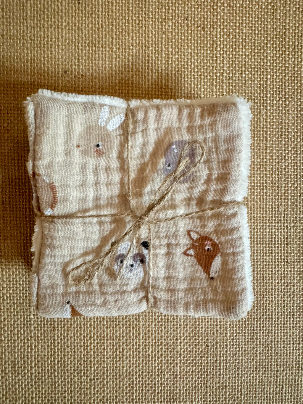 Cotons réutilisables en éponge bambou x4 Panda / Renard