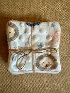 Cotons réutilisables en éponge bambou x4 Minky Lion