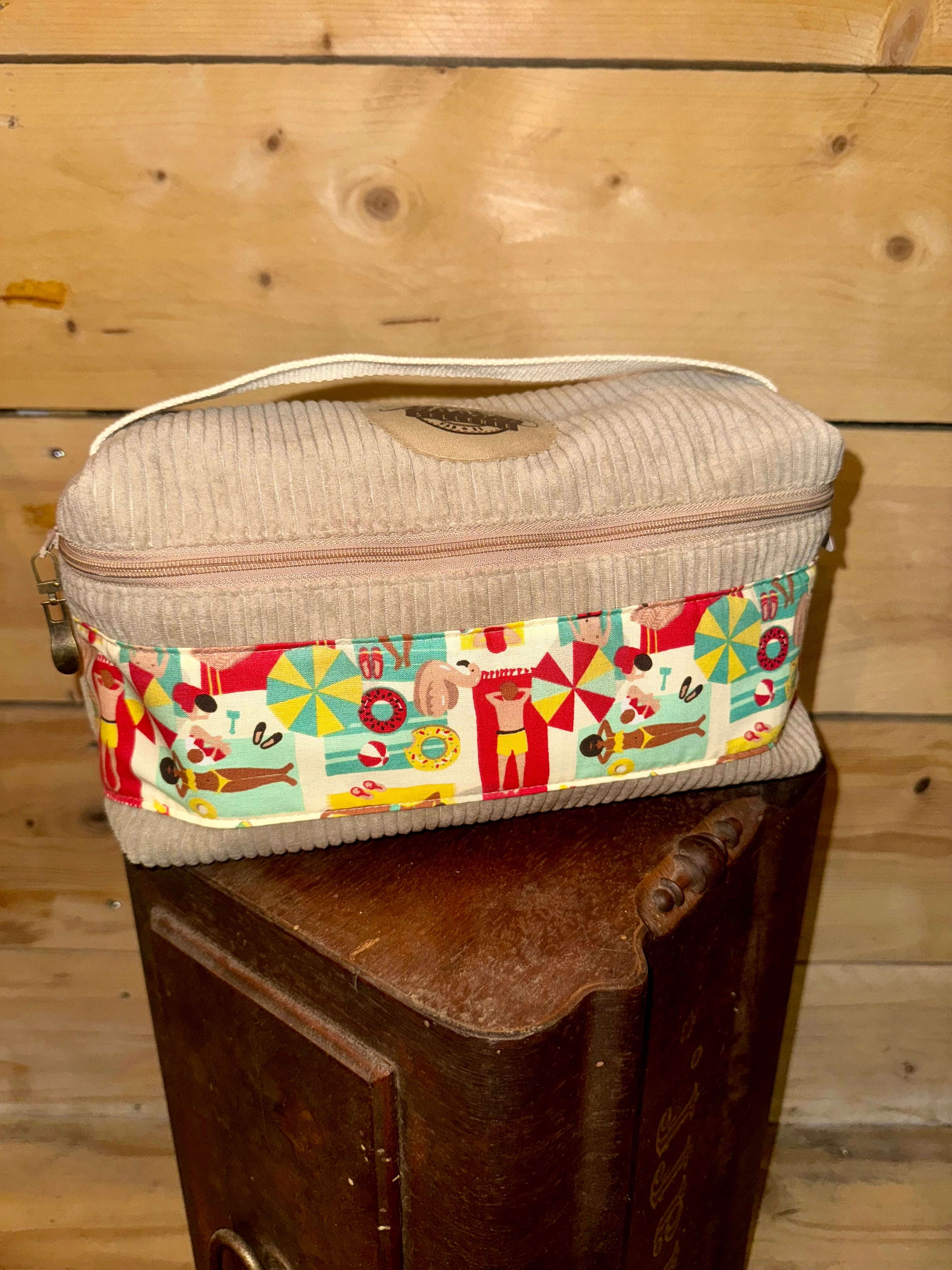 Vanity Velours Beige / Tissu Vintage Plage