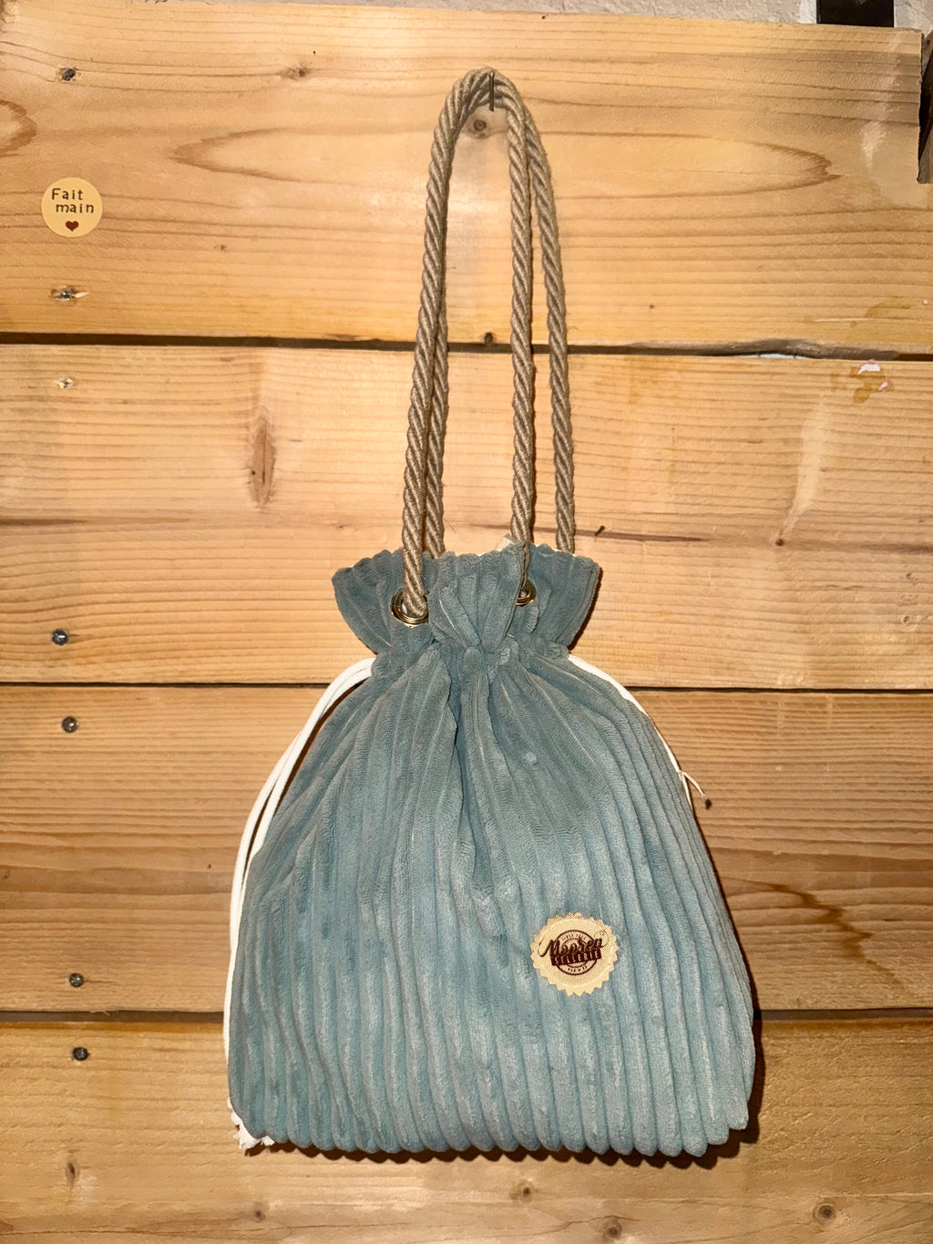 Sac Bandoulière Bourse Velours Bleu Grandes Cotes