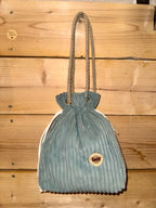 Sac Bandoulière Bourse Velours Bleu Grandes Cotes