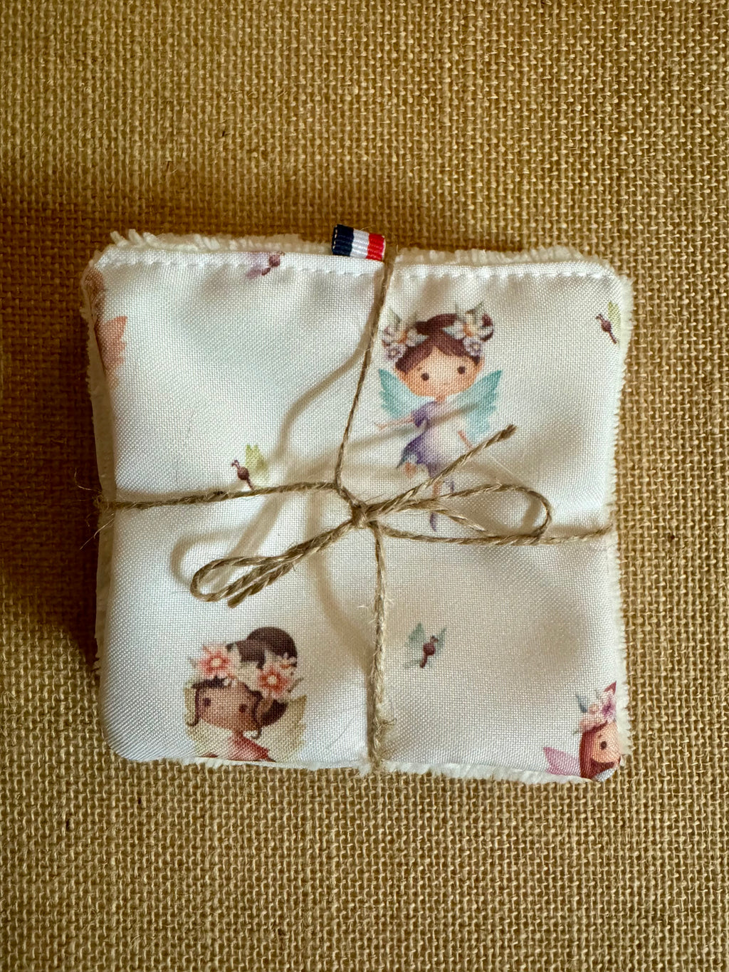 Cotons réutilisables en éponge bambou x4 Fées