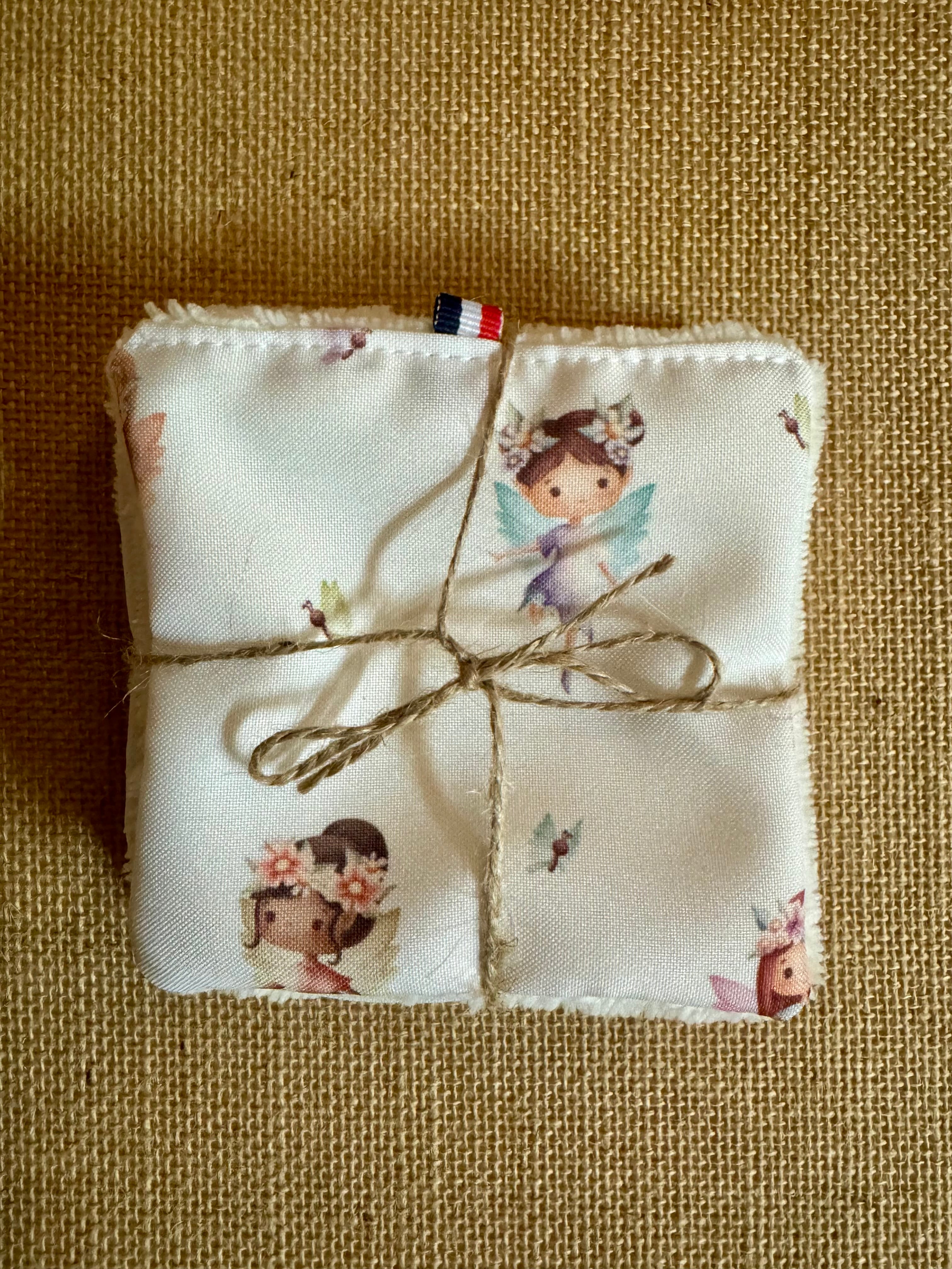 Cotons réutilisables en éponge bambou x4 Fées