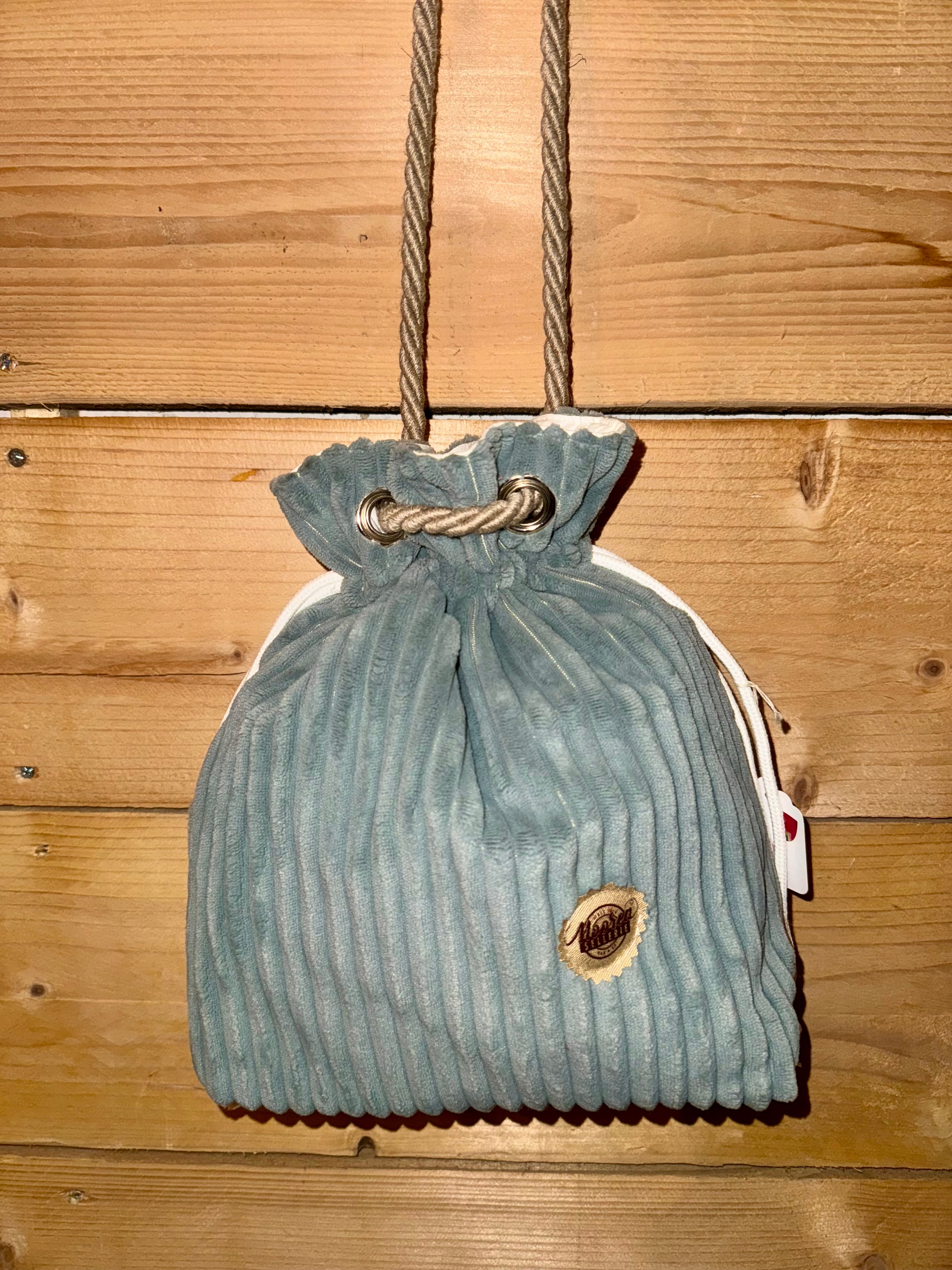 Sac Bandoulière Bourse Velours Bleu Grandes Cotes