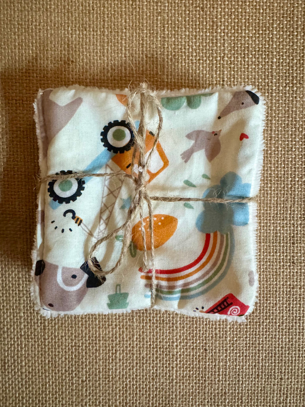 Cotons réutilisables en éponge bambou x4 Chien