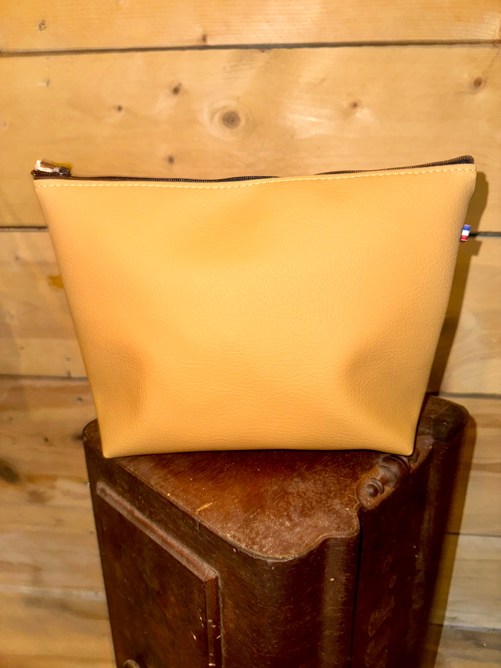 Trousse de toilette trapèze Femme - Autruche blanc