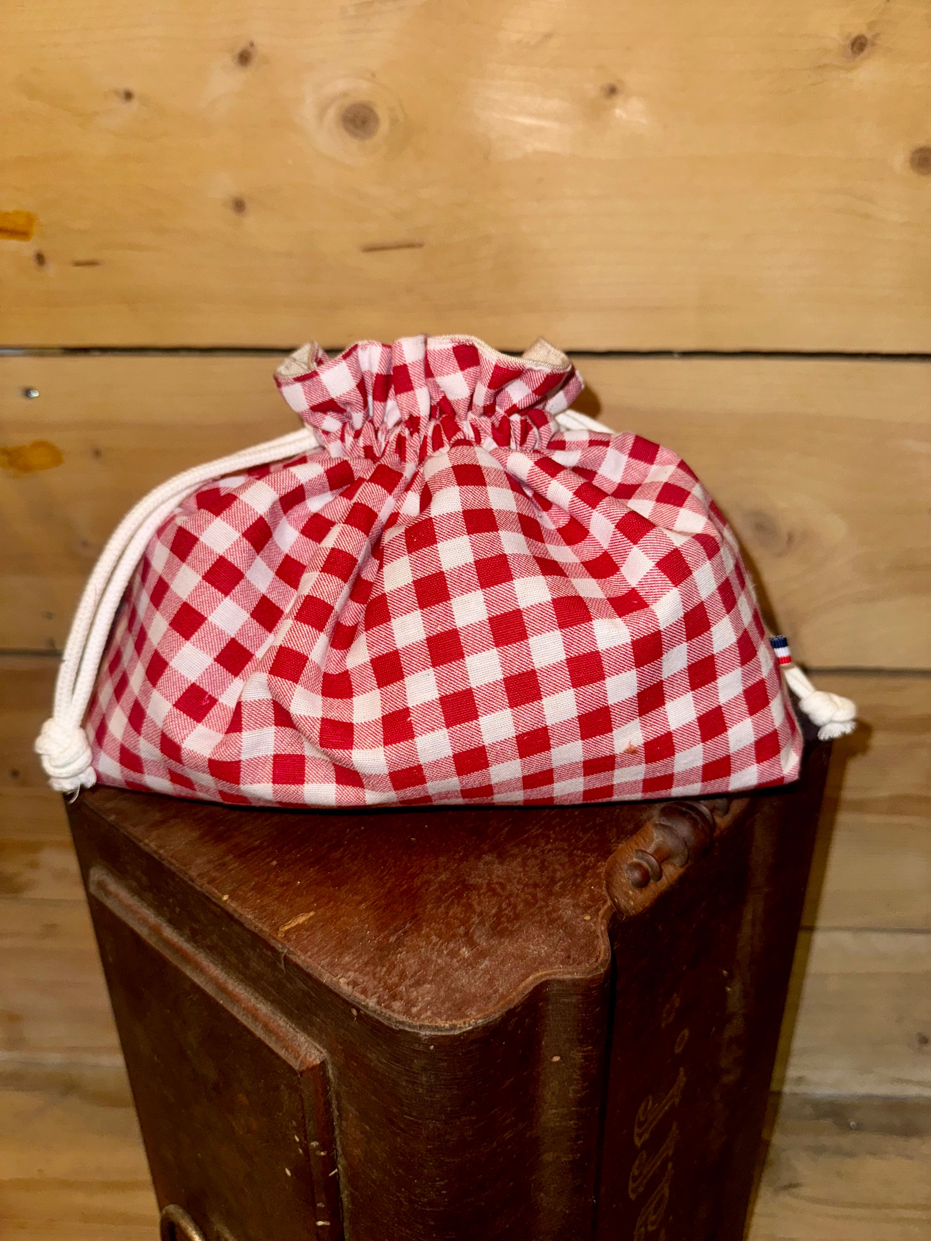 Petite Trousse Bourse Vichy Rouge / Blanc