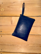 Pochette Plate Simili Bleu Marine / Tissu Etoiles