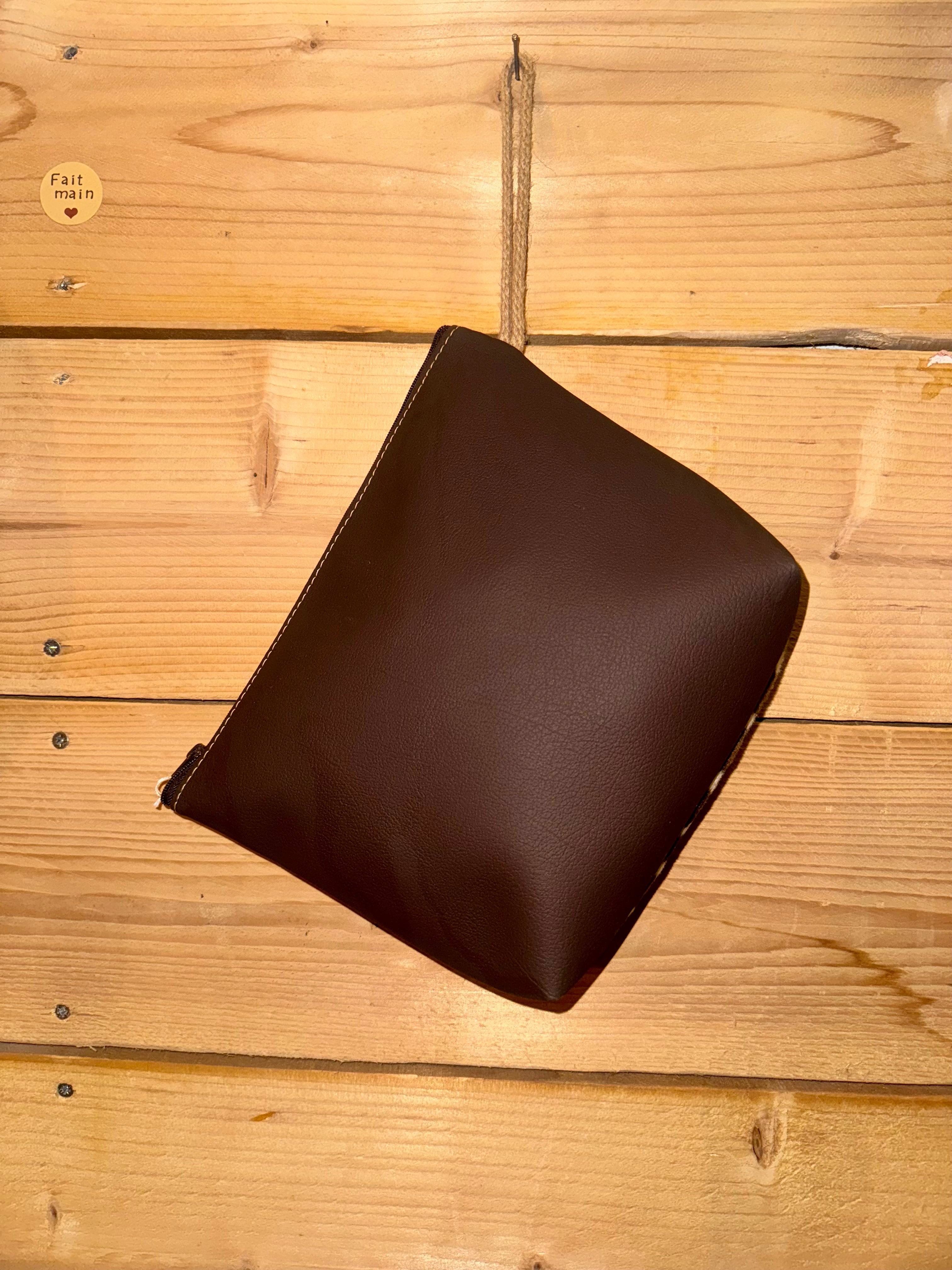 Pochette trapèze - tissu fourrure girafe