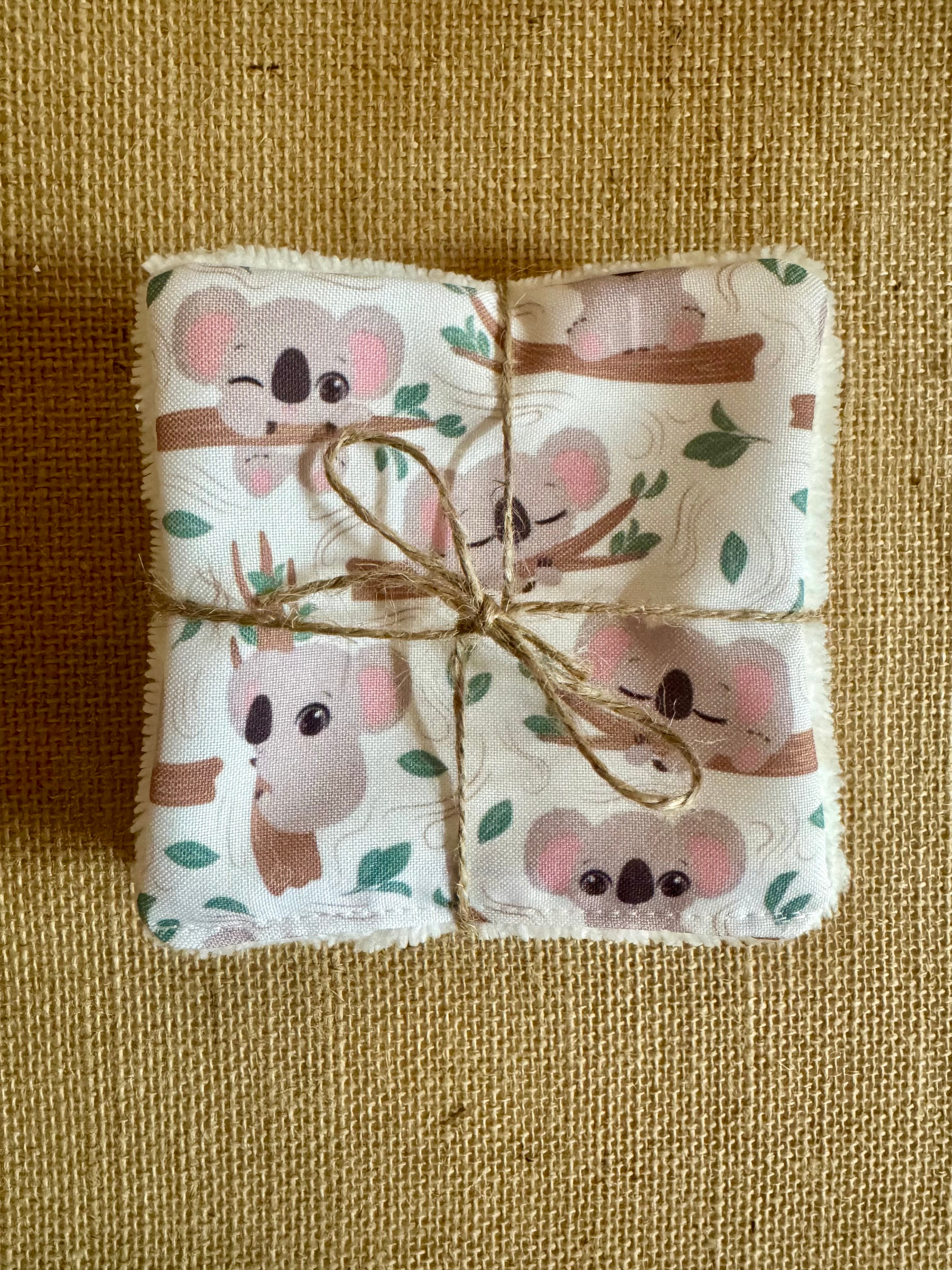 Cotons réutilisables en éponge bambou x4 Koala